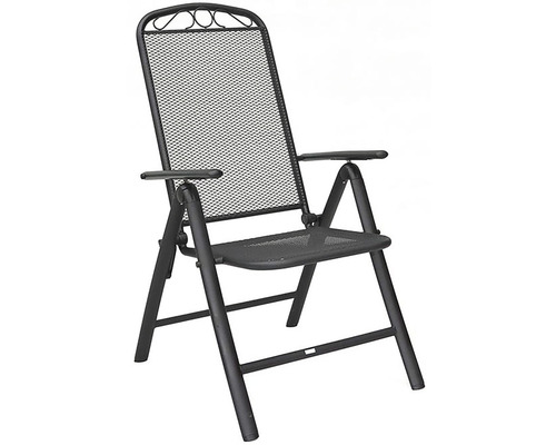 Skládací židle z kovu s područkami