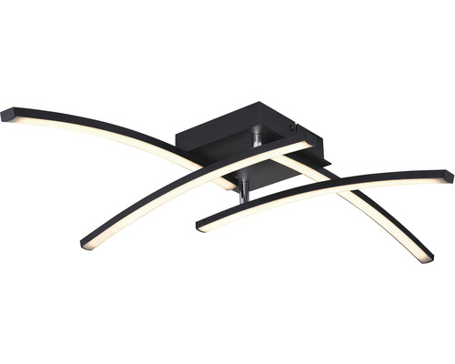 Černé LED stropní svítidlo se zakřivenými rameny