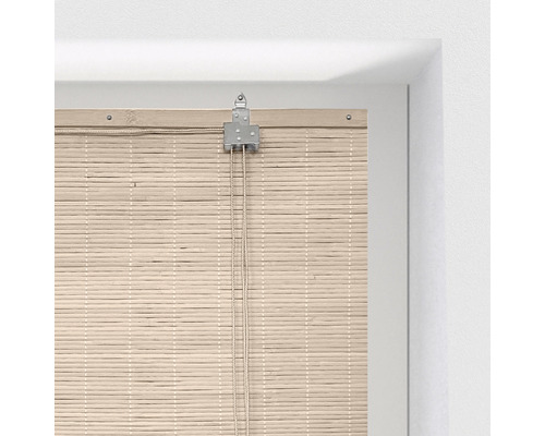 Bambusová roleta se stahovací šňůrou a zavěšením v okenním rámu