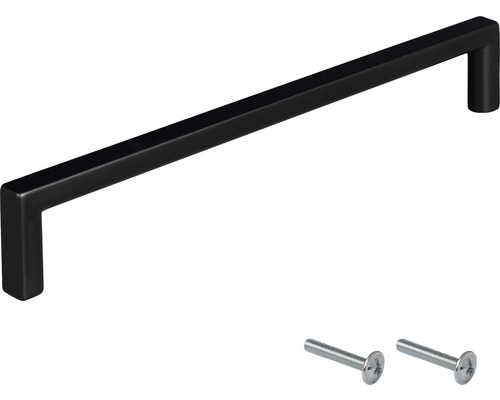 Černá nábytková úchytka se šrouby