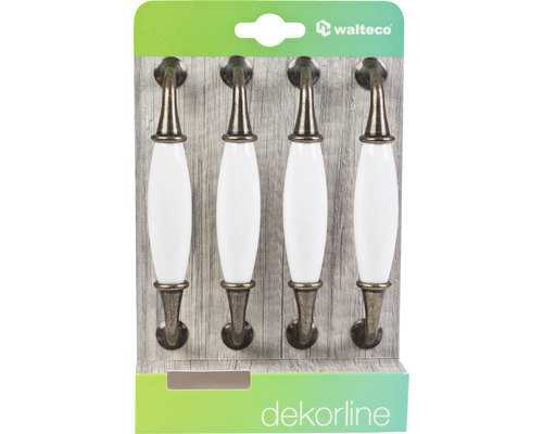 Sada čtyř keramických a kovových nábytkových úchytek