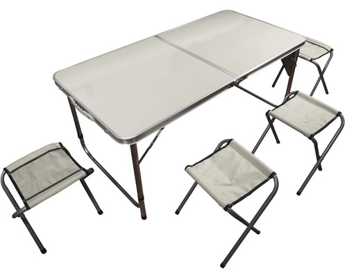 Campingový set stůl 120x60 cm a 4 stoličky