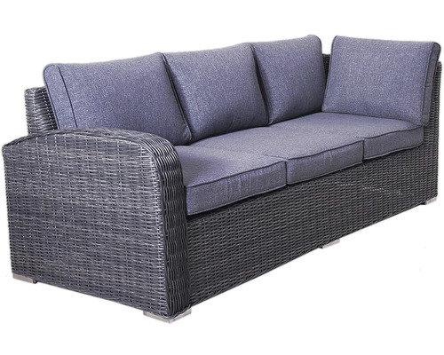 Proutěná venkovní pohovka se třemi sedadly a polštáři