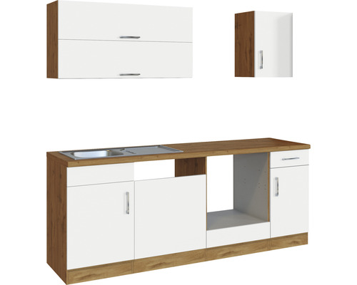 Kuchyňská linka s dřezem a horními a dolními skříňkami