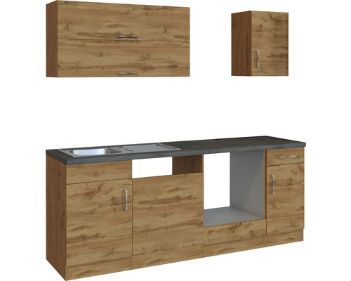 Kuchyňská linka s dřezem, spodními skříňkami a horními skříňkami