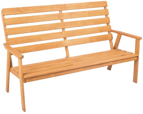 Dřevěná lavička se područkami do zahrady