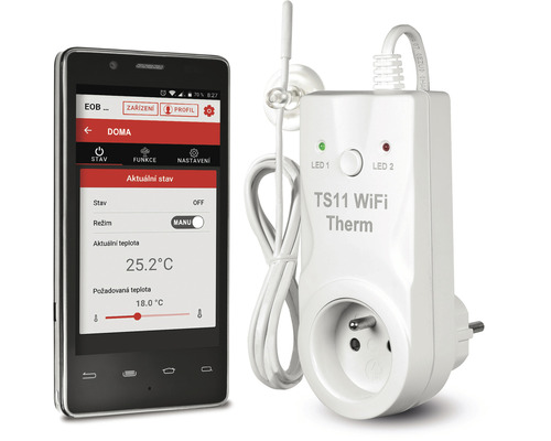 Tepelně spínaná termo zásuvka Elektrobock TS11 s WIFI modulem Tepelně spínaná termo zásuvka Elektrobock TS11 s WIFI modulem