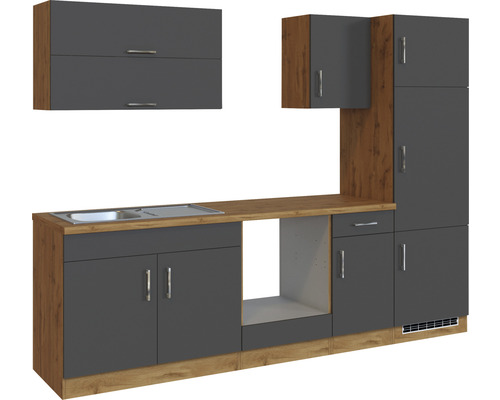 Kompletní kuchyňská linka s dřezem, spodními skříňkami, horními skříňkami a skříňkou na spotřebiče