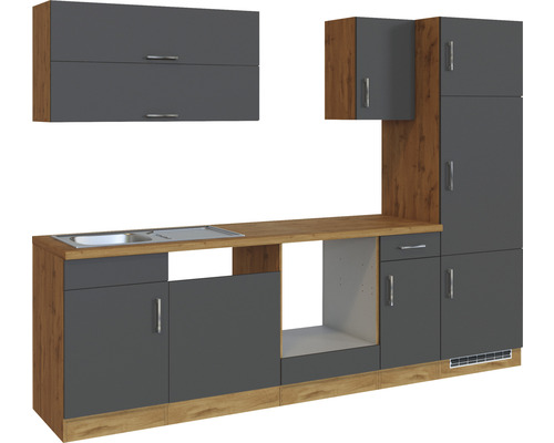 Kuchyňská linka s dřezem a horními a dolními skříňkami