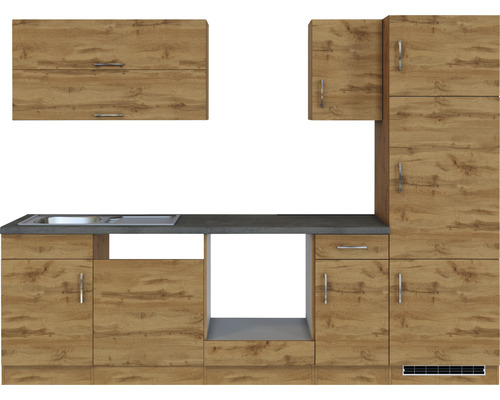 Kuchyňská linka s dřezem a vzhledem dřeva