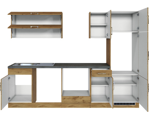 Kuchyňská linka s dřezem, zásuvkami a skříňkami