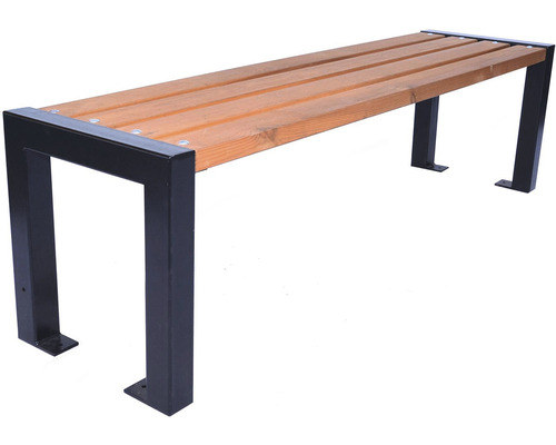 Dřevěná lavice s kovovýma nohama