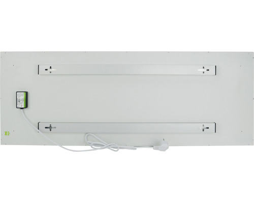 Zadní strana LED svítidla s montážními lištami a napájecím zdrojem