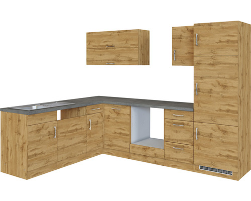 Kuchyňská linka s horními a dolními skříňkami a pracovní deskou