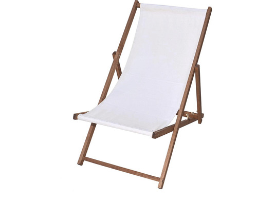 Dřevěné lehátko s bílým potahem
