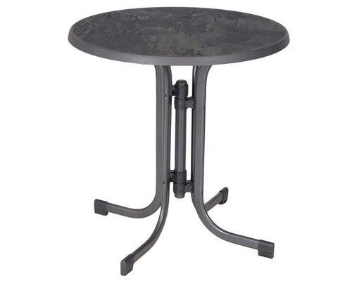 Kulatý bistro stolek se skládací funkcí a kovovým rámem