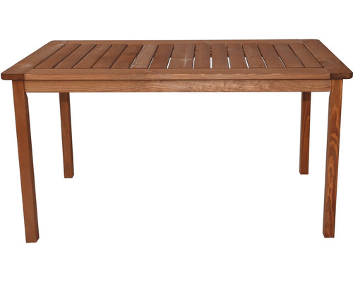 Dřevěný zahradní stůl s lamelovou strukturou