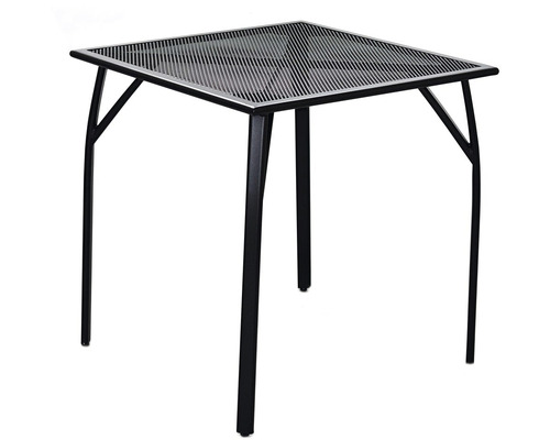 Čtvercový zahradní stůl z kovu s lamelovou strukturou