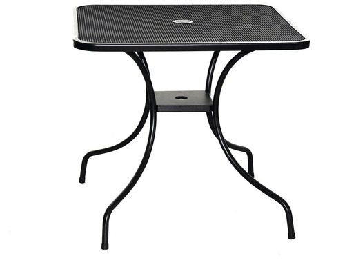 Čtvercový zahradní stůl s deskou a kovovým rámem