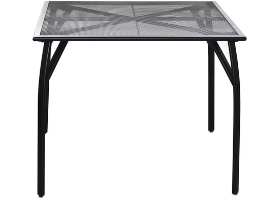 Čtvercový zahradní stůl z kovu s deskou stolu s mřížkovým designem
