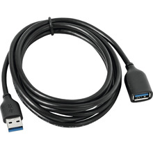 Černý prodlužovací kabel USB 3.0
