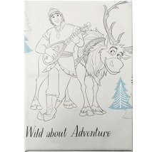 Plátno s motivem Kristoffa a Svena a nápisem Wild about Adventure