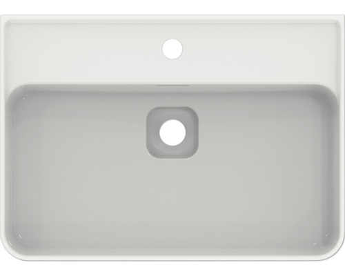 Pohled shora na keramické umyvadlo