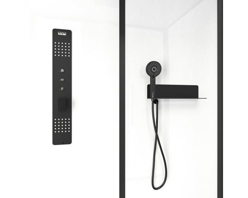 Sprcha s sprchovou hlavicí a sprchovým panelem