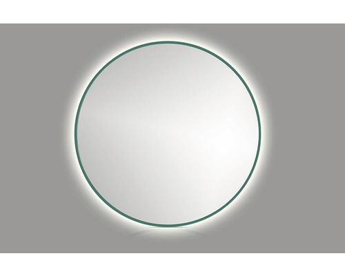 Kulate LED zrcadlo do koupelny s osvětlením Round line backlight Ø 80 cm v zeleném rámu