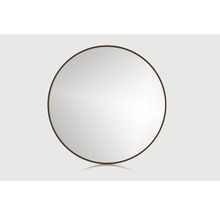 Kulaté zrcadlo do koupelny Round Line Ø 80 cm v hnědém rámu-thumb-0