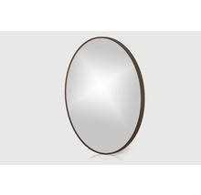 Kulaté zrcadlo do koupelny Round Line Ø 80 cm v hnědém rámu-thumb-2