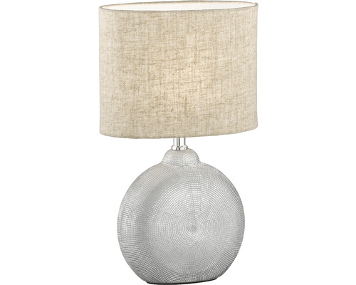 Stolní lampa FORO E27 1x40W stříbrná mat