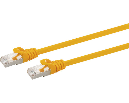 Žlutý síťový kabel s konektory RJ45