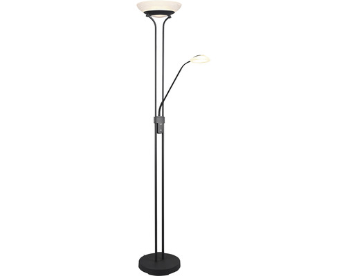 LED stojací lampa ORSON 27 W 2700 lm 3000 K + 4,5 W 450 lm 3000 K matně černá Stojací lampa se čtecí lampou