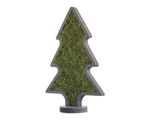 Dřevěný dekorativní vánoční stromek s mechovou výplní pro sváteční dekorace
