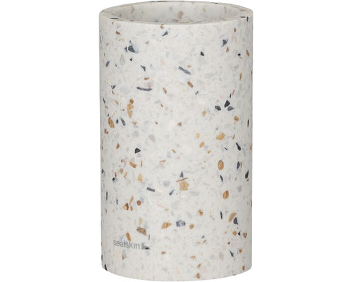 Kelímek na zubní kartáčky z plastu se vzorem teraco