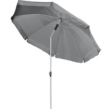 Šedý slunečník s kovovým rámem