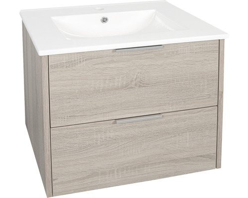 Skříňka pod umyvadlo se dvěma zásuvkami a umyvadlem na desku