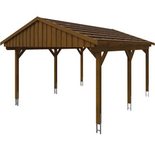 Přístřešek na auto SKAN HOLZ Fichtelberg 423 x 566 cm ořech