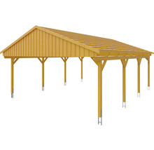Přístřešek na auto SKAN HOLZ Fichtelberg dvojitý 618 x 808 cm dub světlý