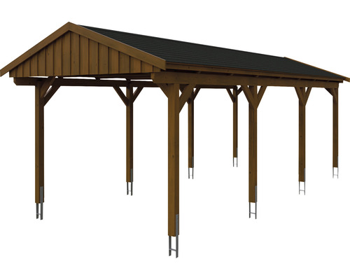 Dřevěný carport se střechou