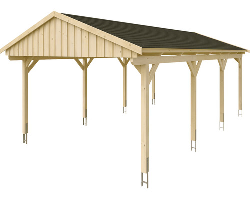 Dřevěný carport se střechou