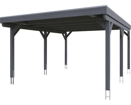 Dřevěný carport se sloupky a střechou