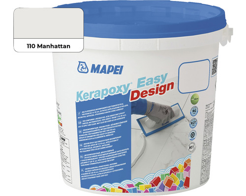 Spárovací hmota Mapei Kerapoxy Easy Design 110 manhatan 3 kg Mapei Kerapoxy Easy Design spárovací hmota v kbelíku, odstín 110 Manhattan