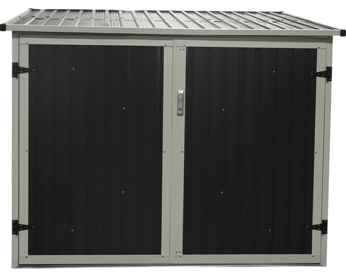 Kovový zahradní domek s dvoukřídlými dveřmi