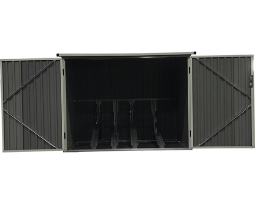 Otevřená kovová kůlna na kola se stojanem na kola