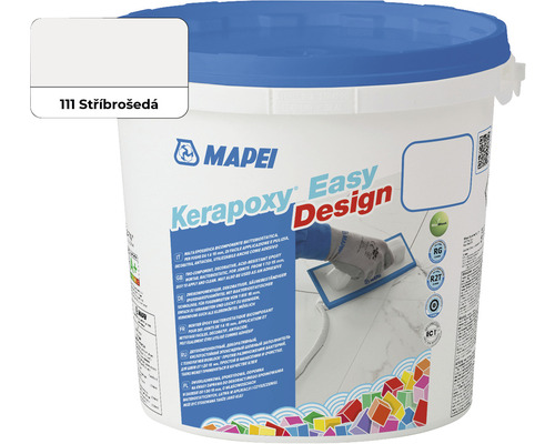 Spárovací hmota Mapei Kerapoxy Easy Design 111 stř. šedá 3 kg Mapei Kerapoxy Easy Design spárovací hmota v bílém kbelíku
