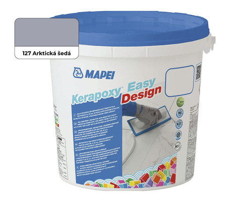 Spárovací hmota Mapei Kerapoxy Easy Design 127 arkt. šedá 3 kg Kbelík Kerapoxy Easy Design od Mapei, barva Arktická šedá