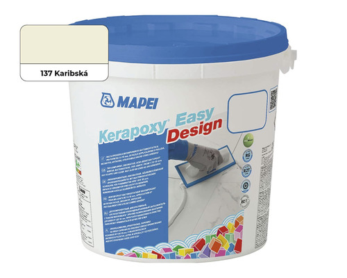 Spárovací hmota Mapei Kerapoxy Easy Design 137 karibská 3 kg Kbelík epoxidové malty a lepidla Kerapoxy Easy Design, odstín 137 Karibska
