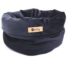 Pelíšek pro psa "BASKET" ROYAL Ø 40 cm modrý